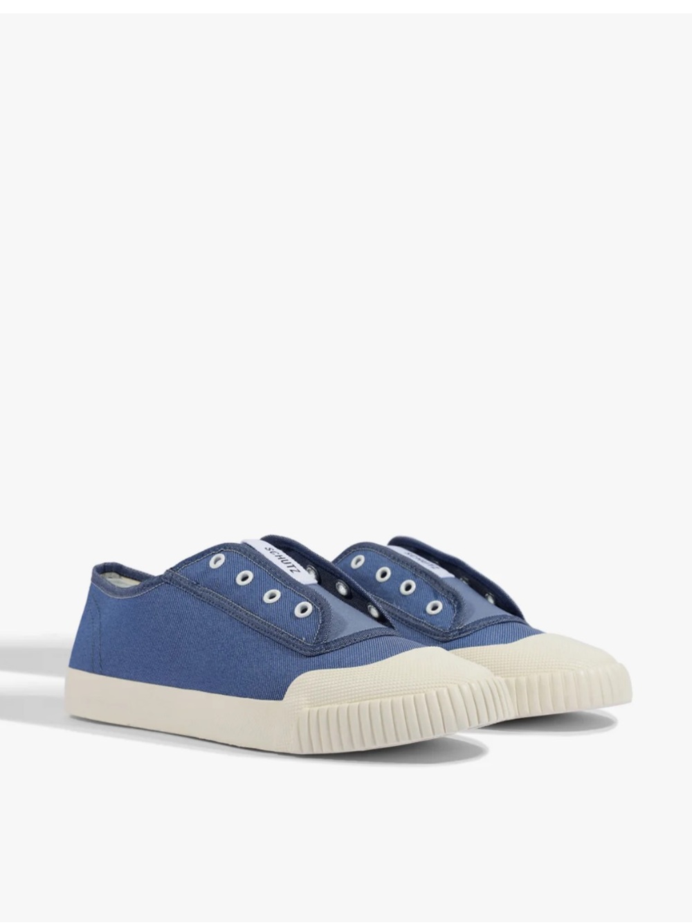 SCHUTZ MASSEY LONA/ELAST/JEANS/WHIT Denim Sneakers - Picture 3 of 13